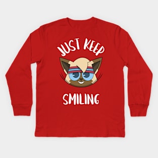 kittyswat Omar "Just Keep Smiling" Kids Long Sleeve T-Shirt